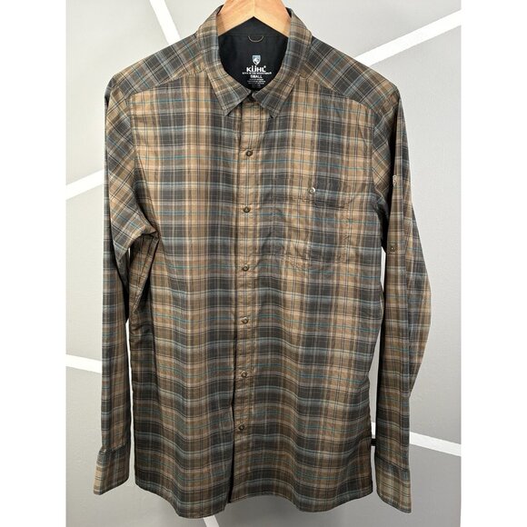 Kuhl Response Lite Button Down Full Snap Shirt Men’s Small Brown Outdoor - Picture 1 of 16